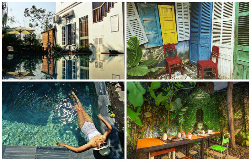 Hồ bơi mát lạnh tại Bamboo Homestay Huế